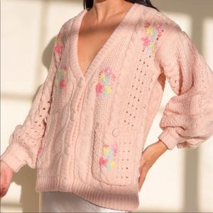 [NWT] For Love & Lemons Amaryllis Button Down Cardigan (Pink)